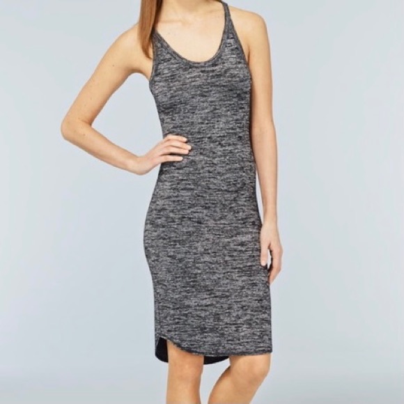 Wilfred Free Aritzia Yasmin Tank Dress Back Slit Marled Grey Casual - Picture 4 of 7